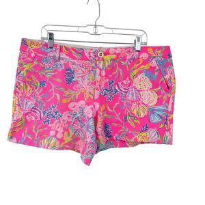 Lilly Pulitzer Shorts Womens 16 Pink Callahan Coral Isle Pockets